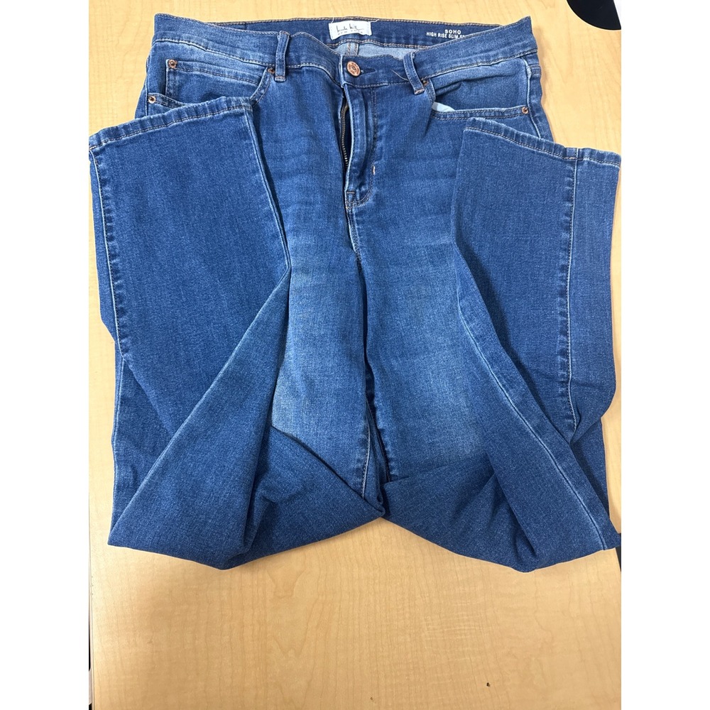 Nicole Miller New York Soho High Rise Slim Straight Jeans Blue Size 12